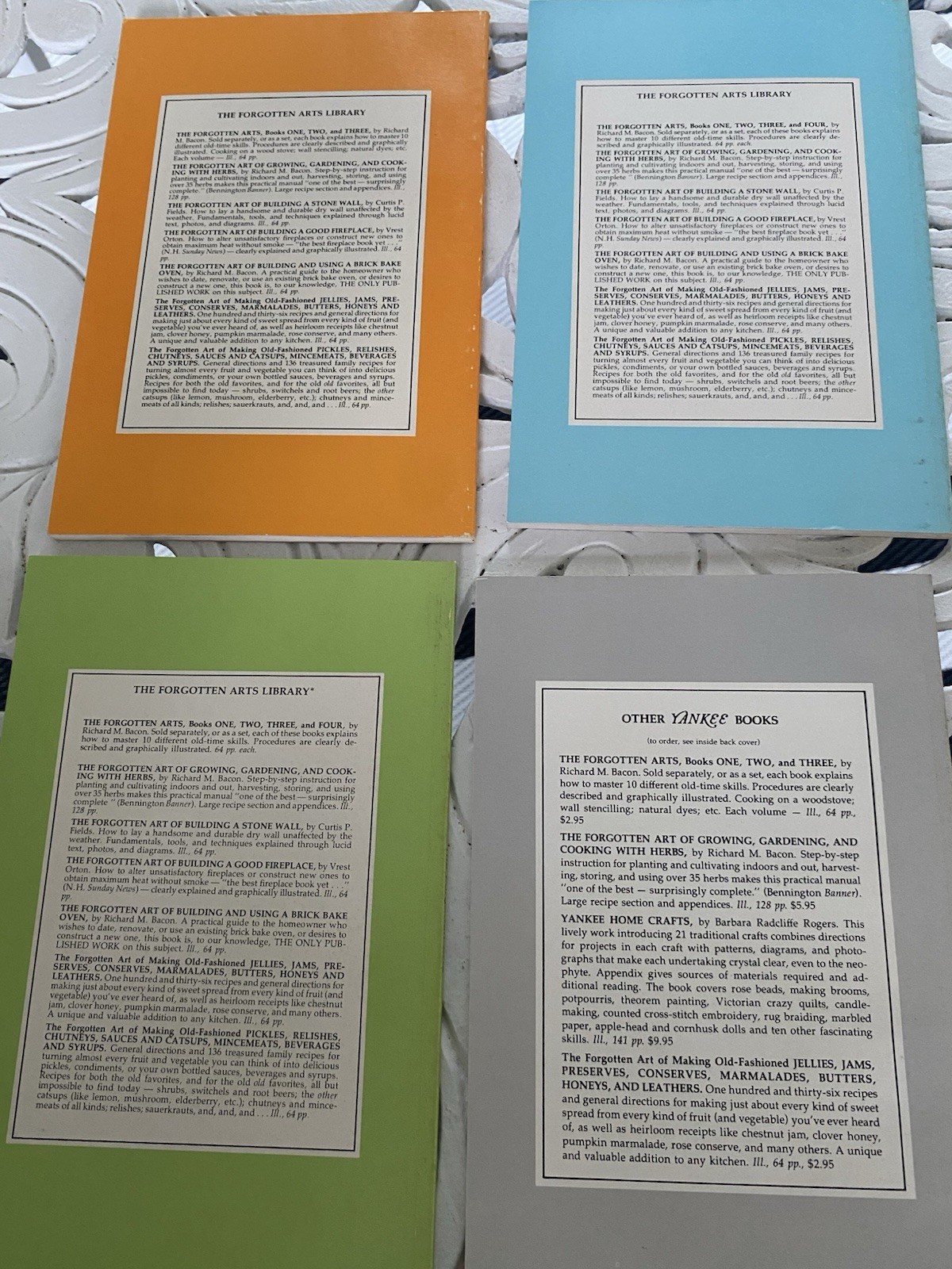 Book: Vintage The Forgotten Arts Books 1 – 4 in slipcase 1979 Yankee Magazine