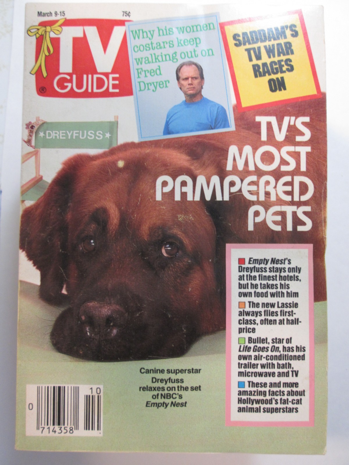 1991 TV GUIDE March 9-15 New York Metro Edition TV Pampered Pets Fred Dryer (3c)