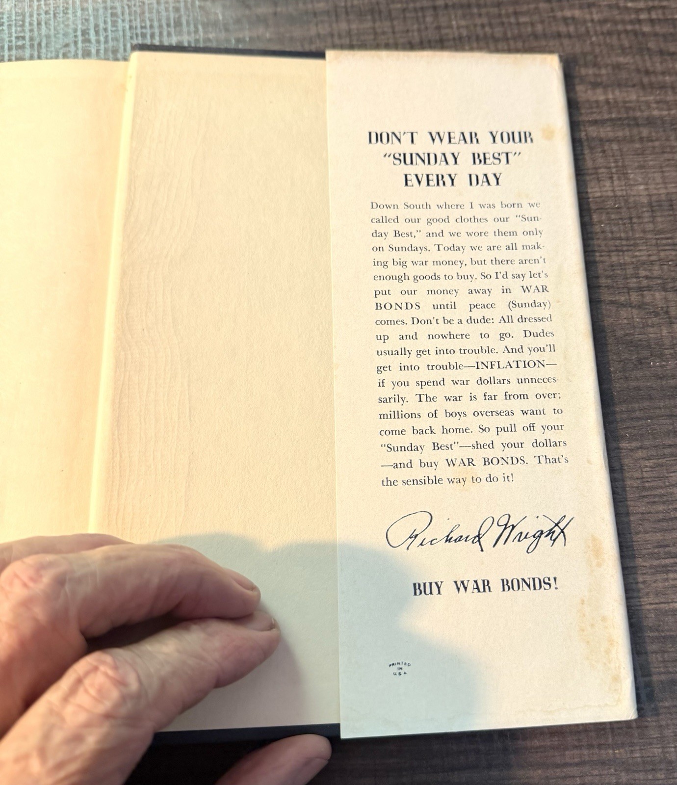 Richard Wright / Black Boy / 1st Ed. Early Pr. / HCDJ / Harper & Brothers