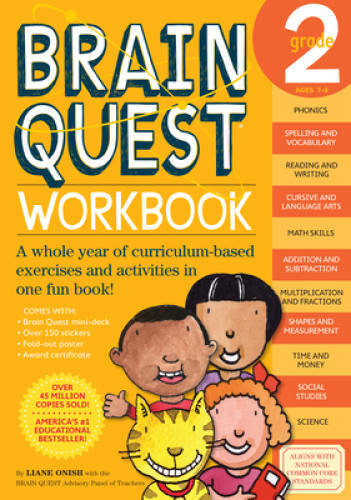 Brain Quest Workbook, Grade 2 – Paperback By Liane Onish – GOOD