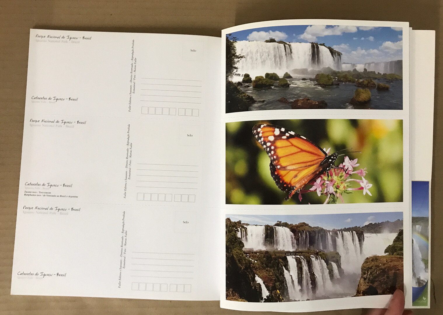 Cataratas do Iguaçu Brasil – POSTCARDS within a softcover book -ENG / FRE / DEU