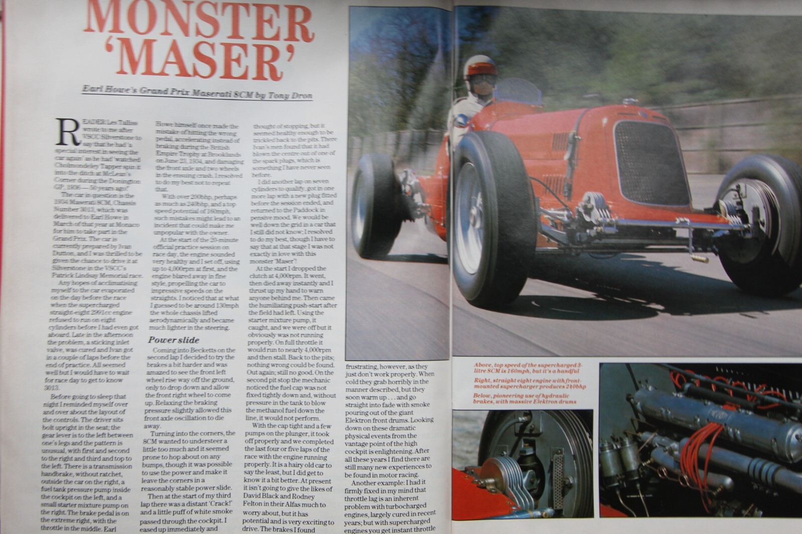 CC 1986 magazine article: 1934 MASERATI 8CM, Grand Prix