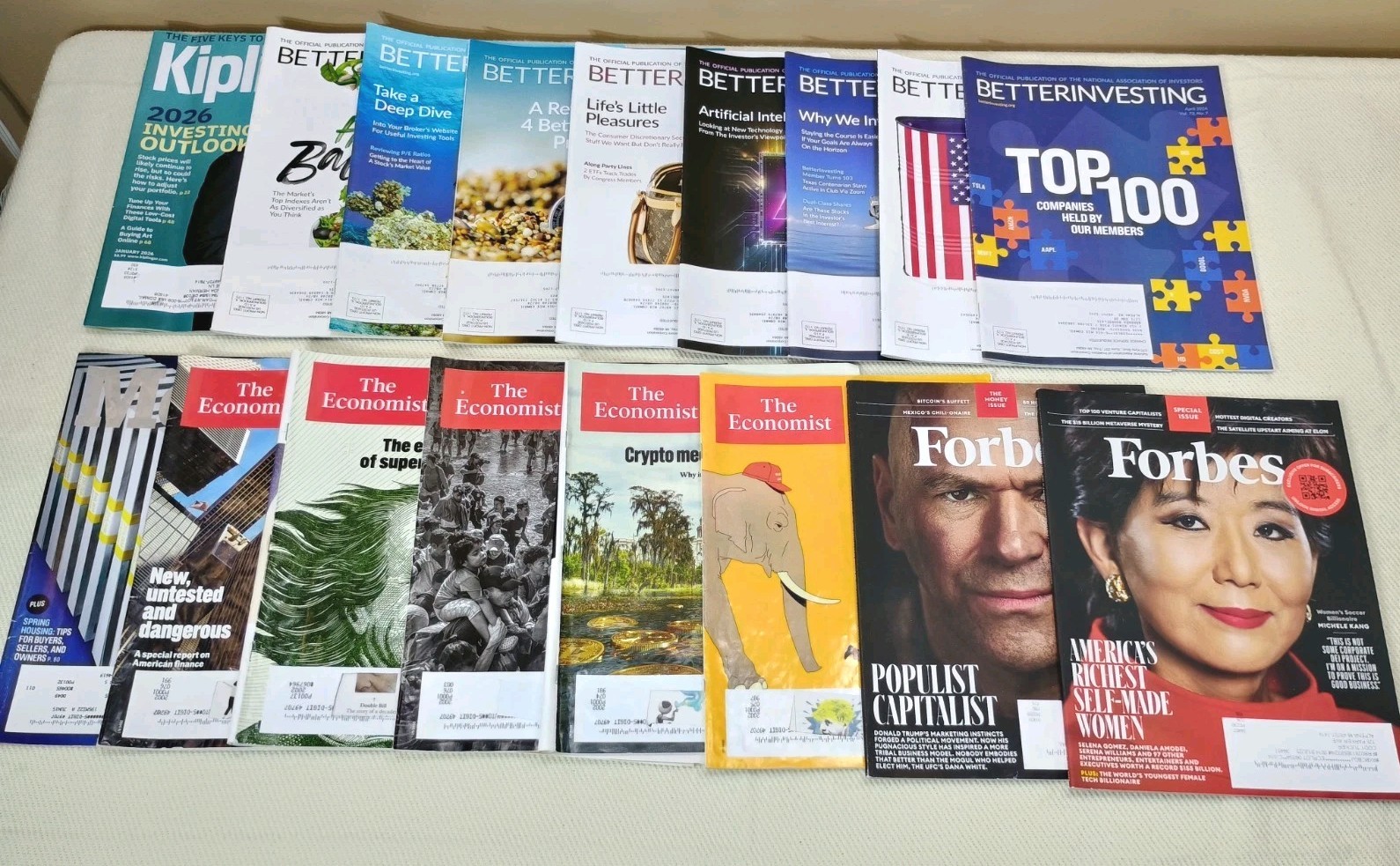 Lot of 17 The Economist Better Investing Forbes Mixed Magazines 2015-2025