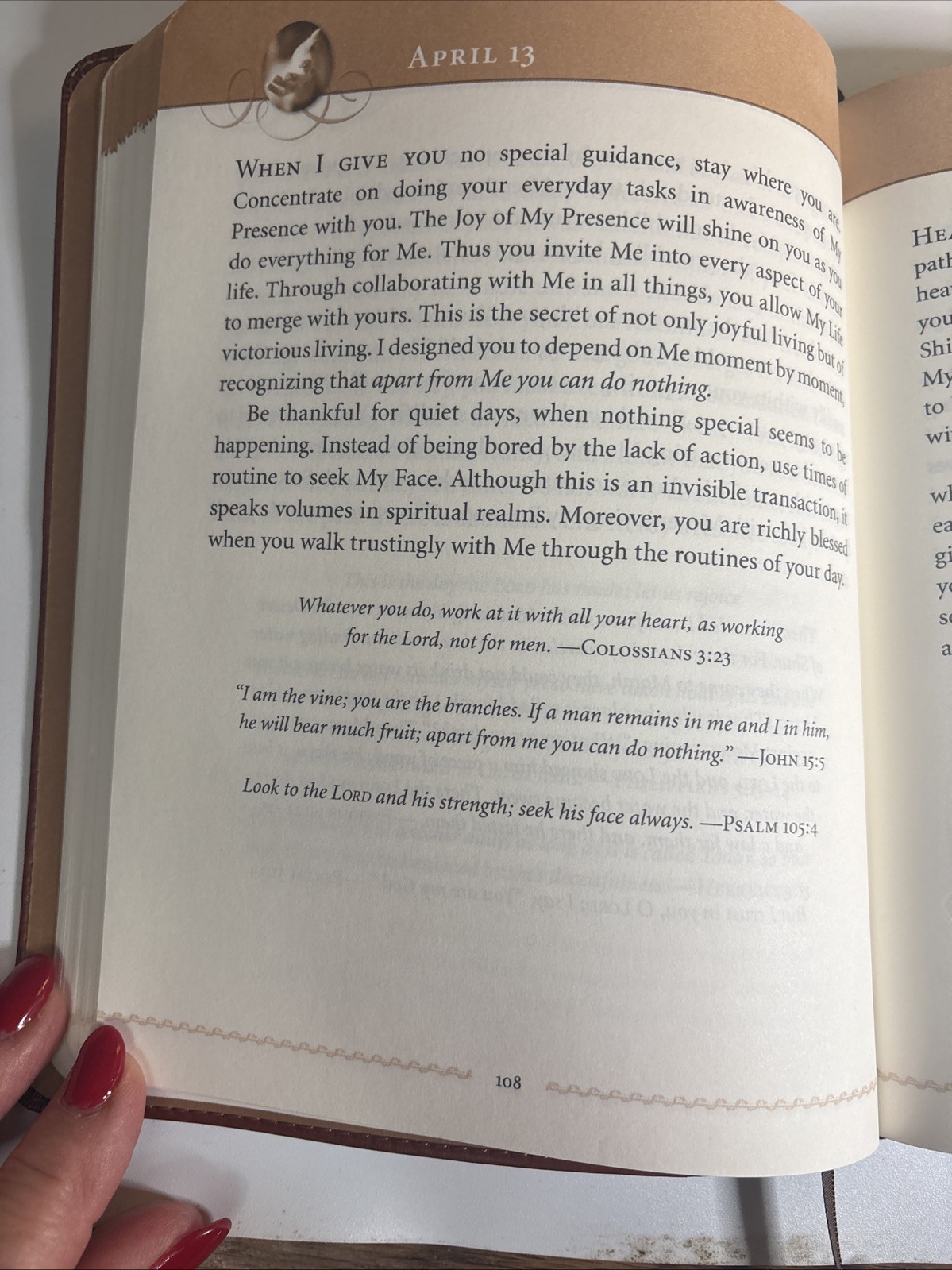 Jesus Calling, Large Text Brown Leathersoft, with Full Scriptures~New