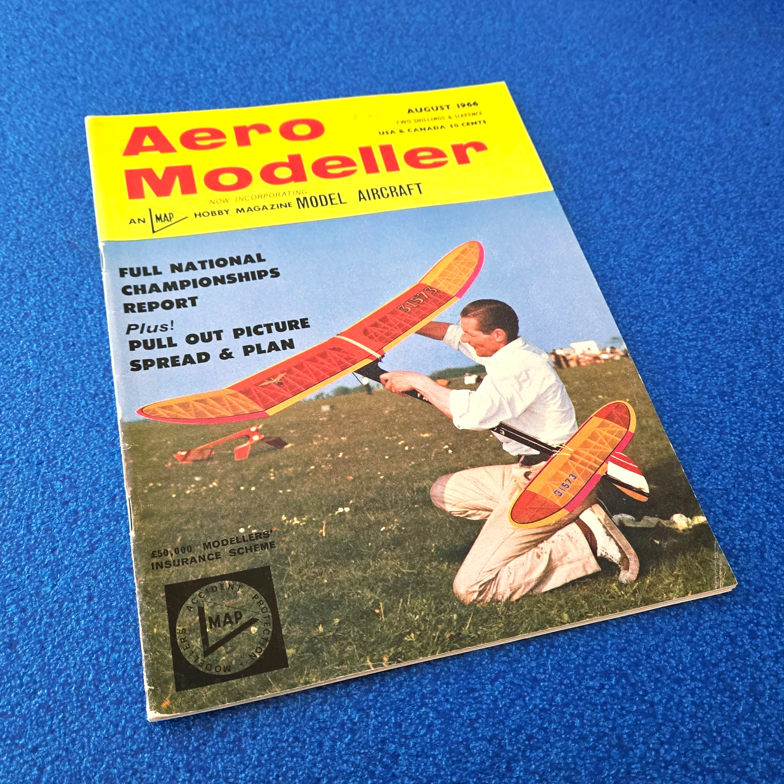 1966 Aug Aero Modeller Vintage Aircraft Aviation Hobby Magazine Homemade Gliders