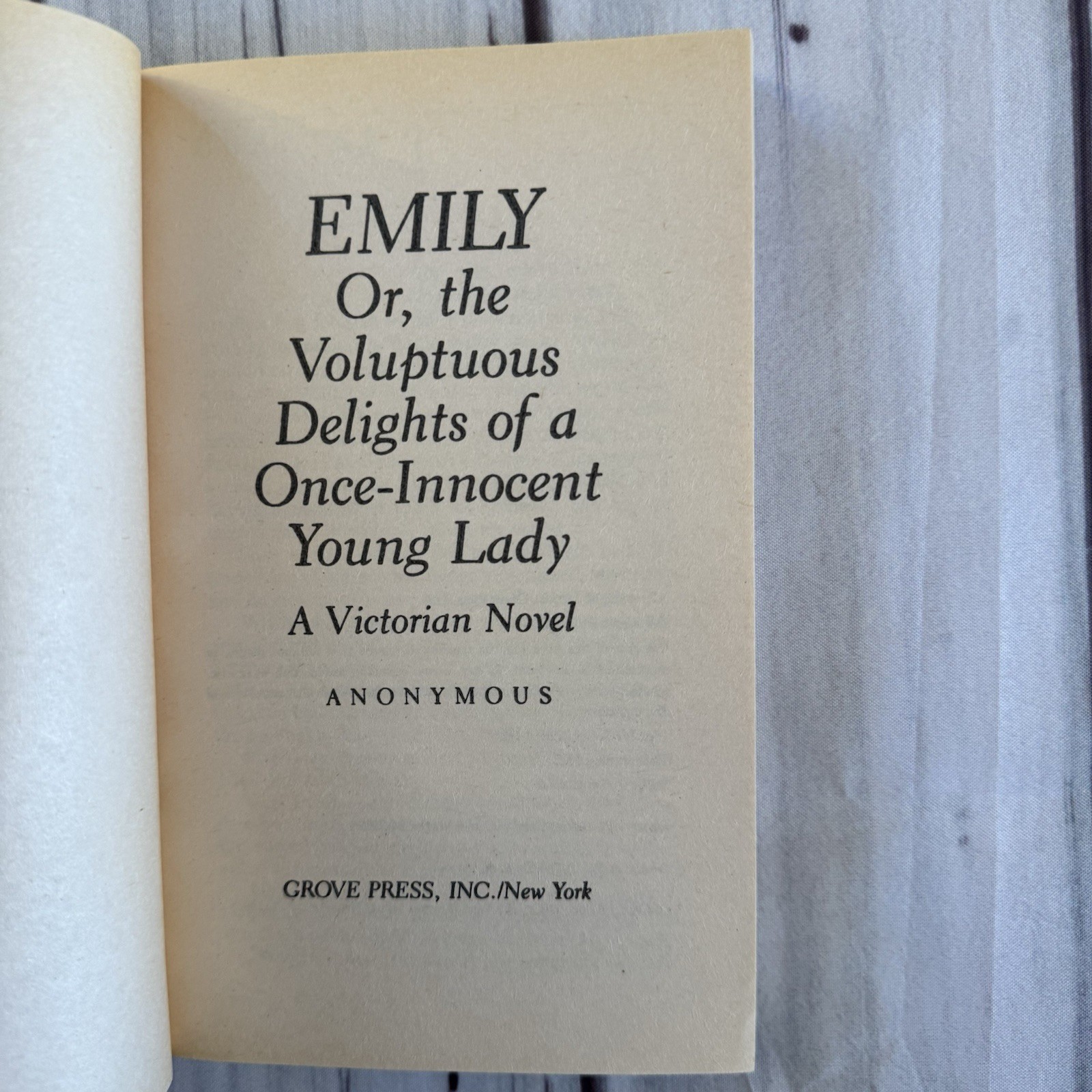 Emily Anonymous Vintage Erotic Novel Grove Press Black Cat 1985 Victorian