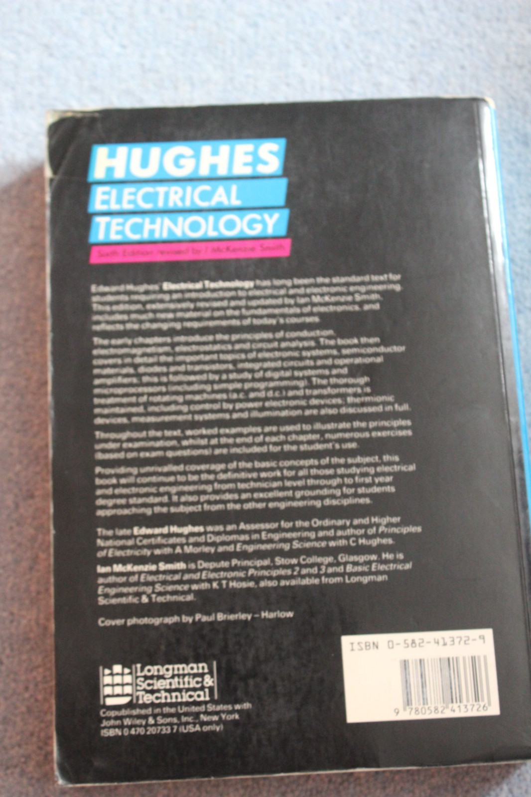 Hughes Electrical Technology 6th Revised PB 1987 Hughes & McKenzie Smith 816p
