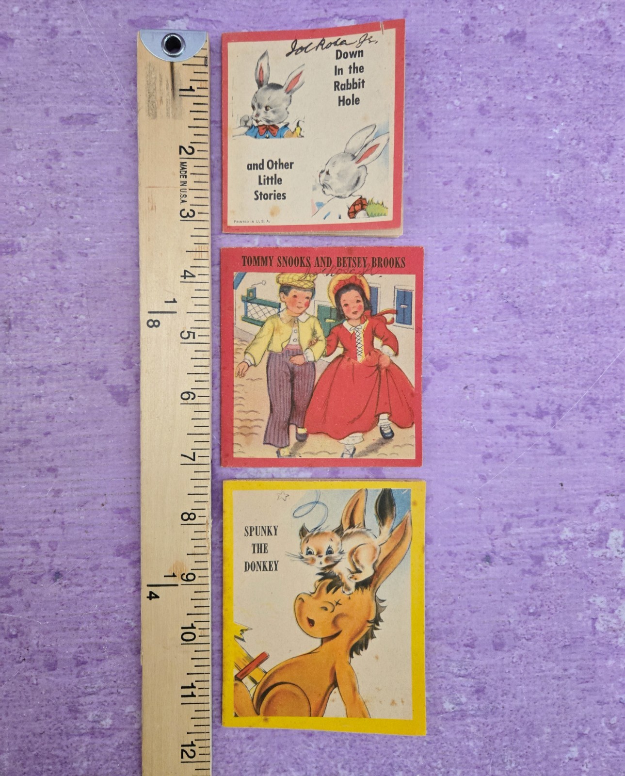 Vintage Miniature Childrens Mini Books Samuel Lowe Animals Illust 1940s LOT OF 8