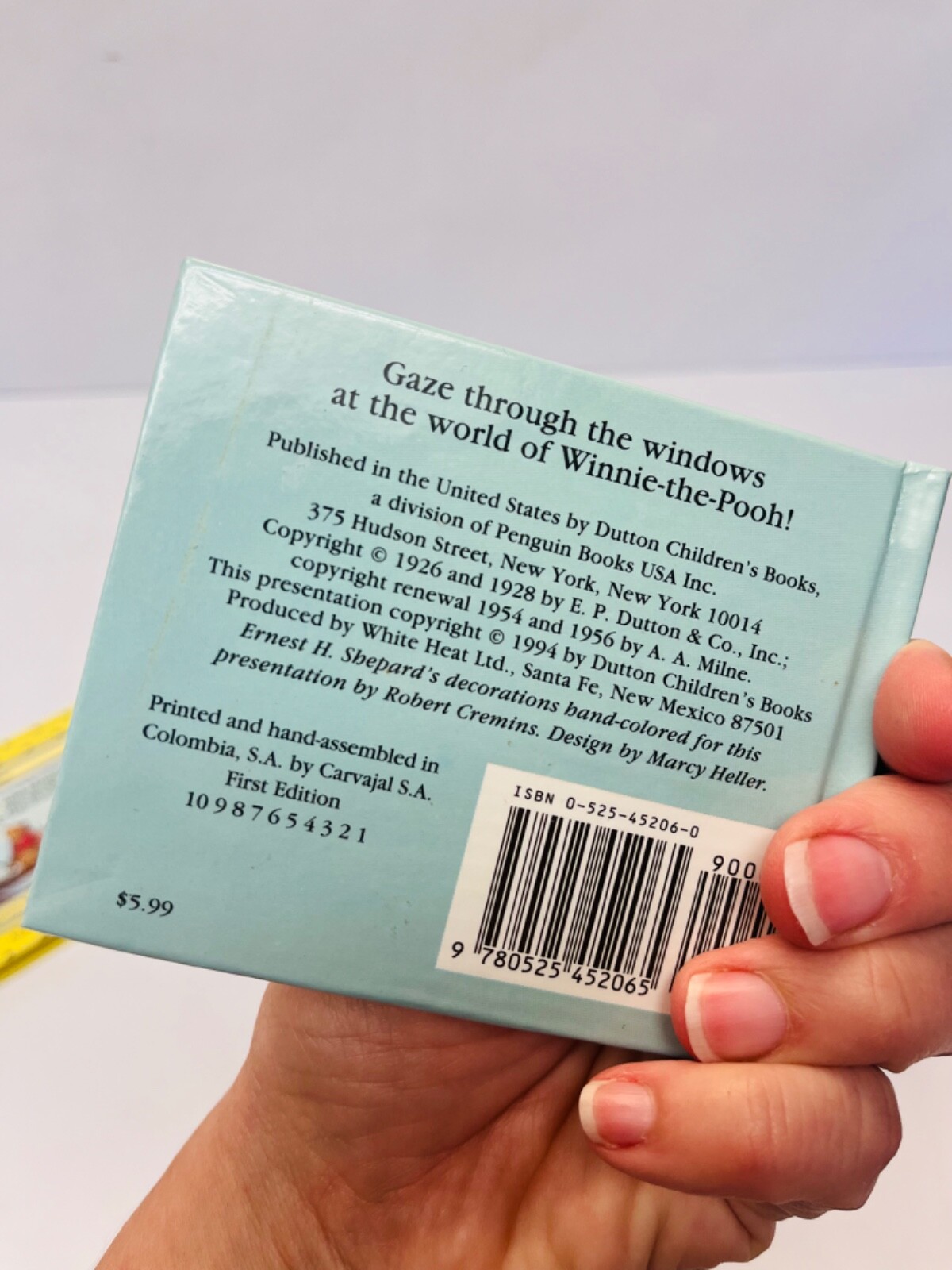 Winnie the Pooh Window Book Set- Poems And Songs- Mini Books Vintage BIN 60
