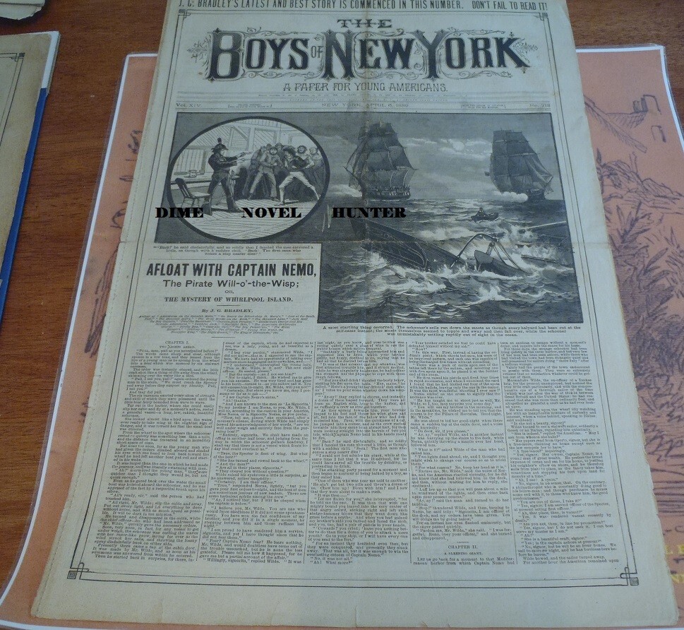 CAPTAIN NEMO FRANK READE CAPT KIDD STORY 1889 BOYS OF NEW YORK #712 STORY PAPER