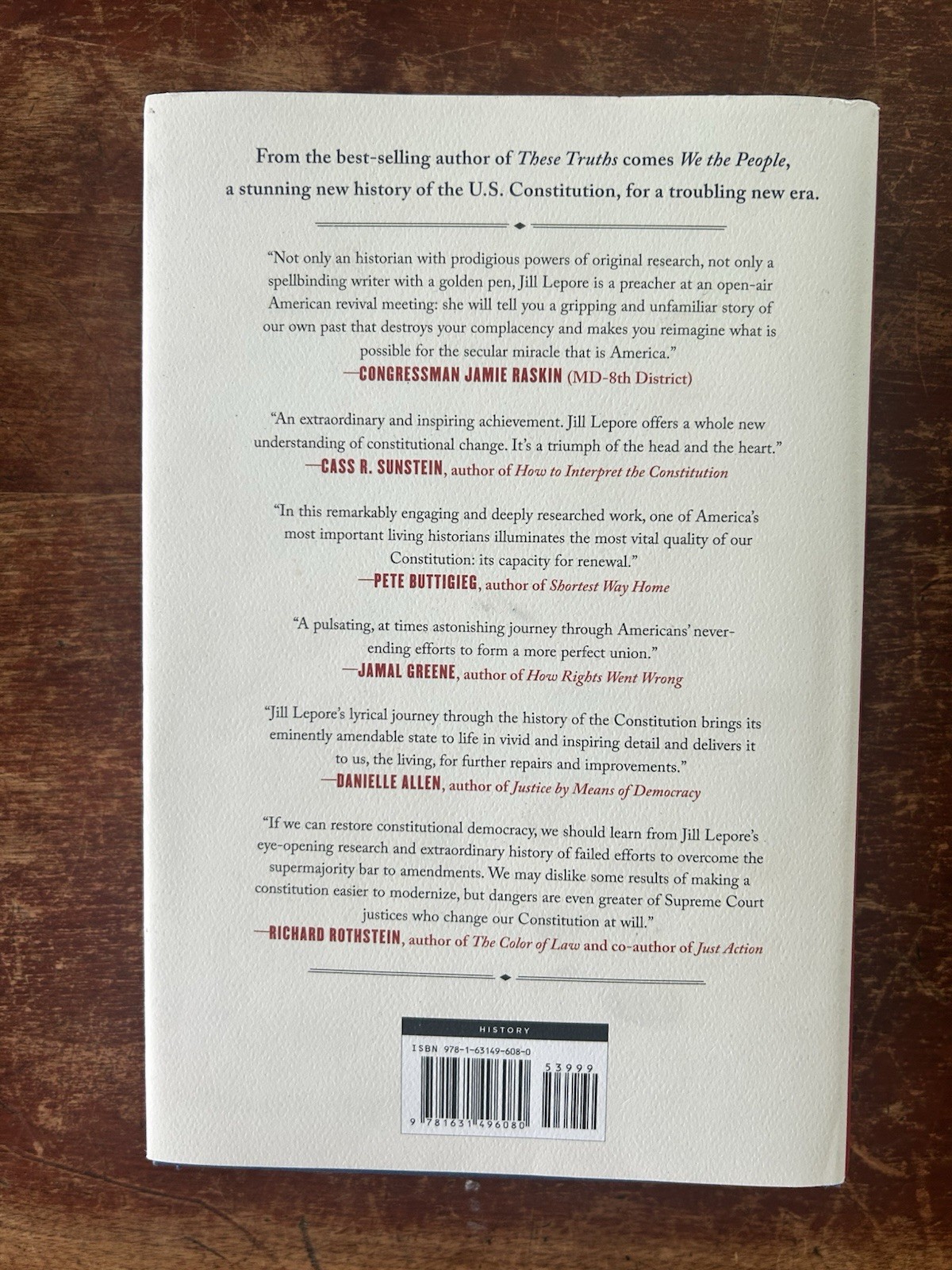 We the People: A History of the U.S. Constitution; Jill Lepore