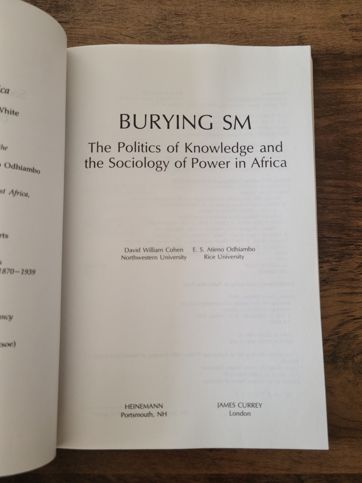Burying SM: The Politics of Knowledge and the Sociology of Power in Africa (Soc,