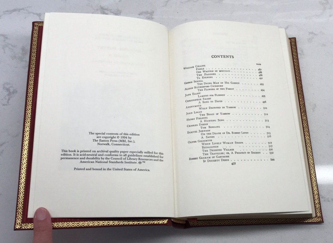 Easton Press Harvard Classics Millennium Ed English Poetry 3 Volume Set 1-3
