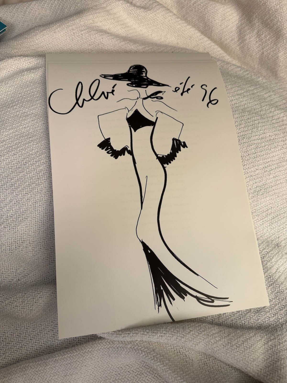 Chloe Runway Spring 1996 Written Invite Linda Evangelista Karl Lagerfeld RARE