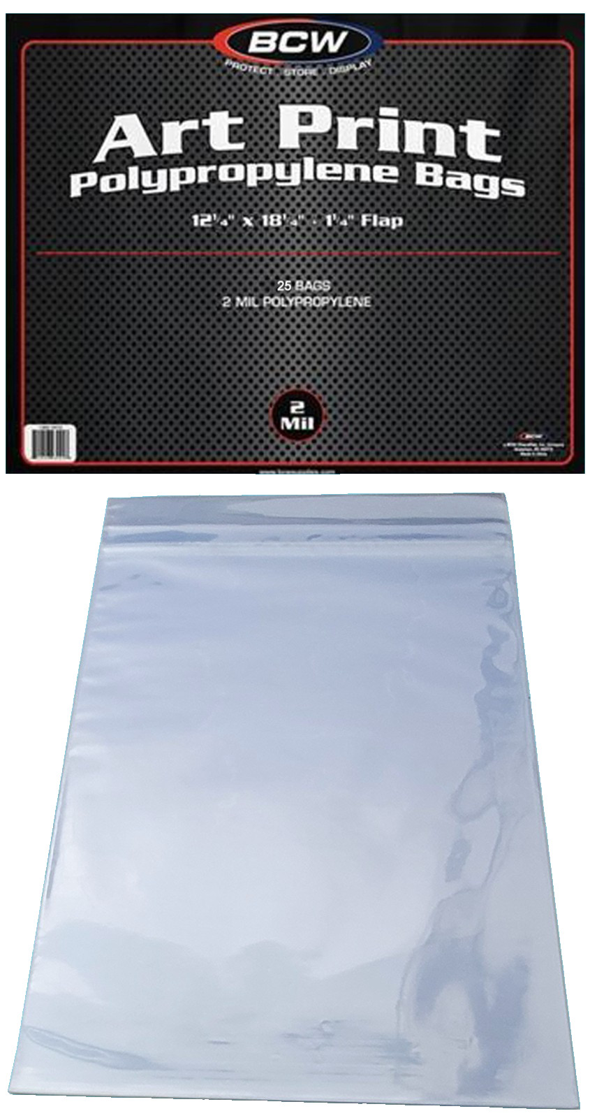 25 BCW 12X18 Art Print 2 Mil Bags with Flap Storage Photo Poster Print New