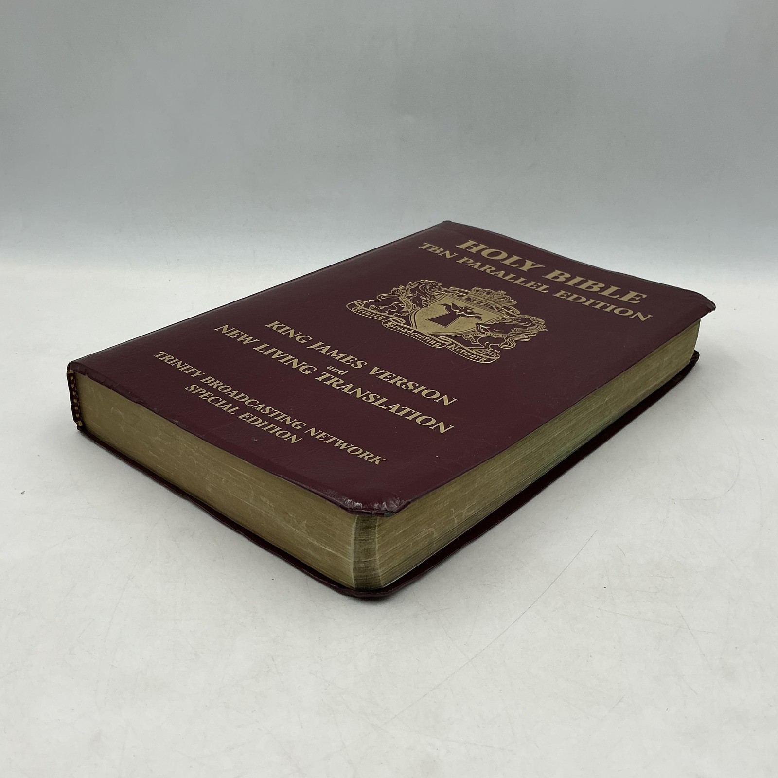 Holy Bible TBN Parallel Edition King James NLT Tyndale HC Burgundy 1997 USA