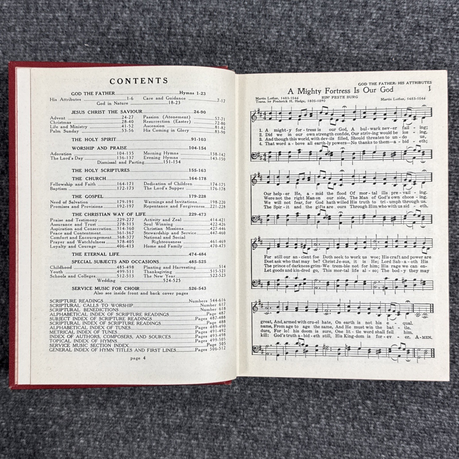 Worship and Service Hymnal 1969 Hope Publishing Vintage Hardcover RARE 512 Pages