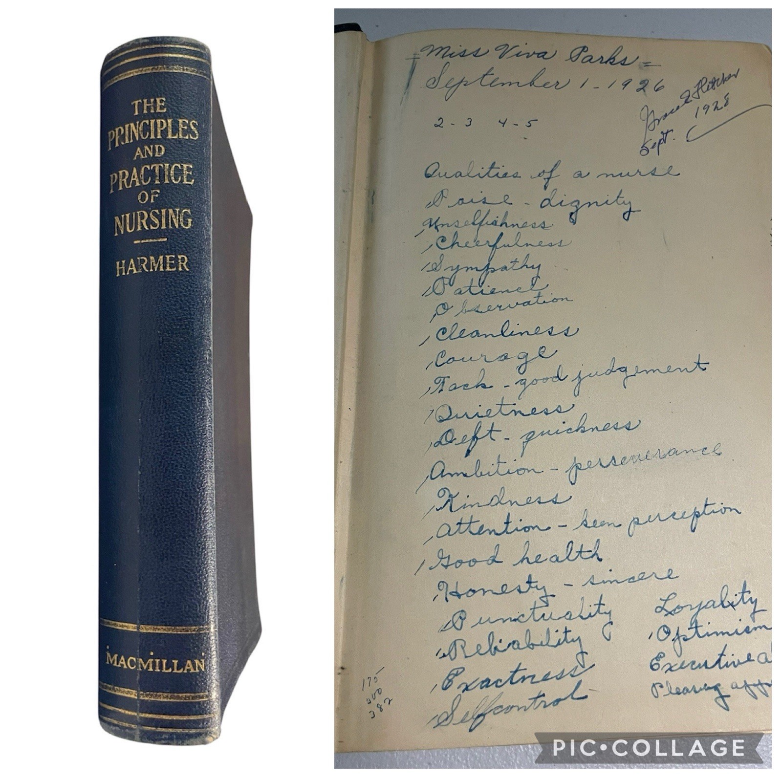 Antique Nursing Textbook The Principles and Practice of Nursing 1926 Inscribed