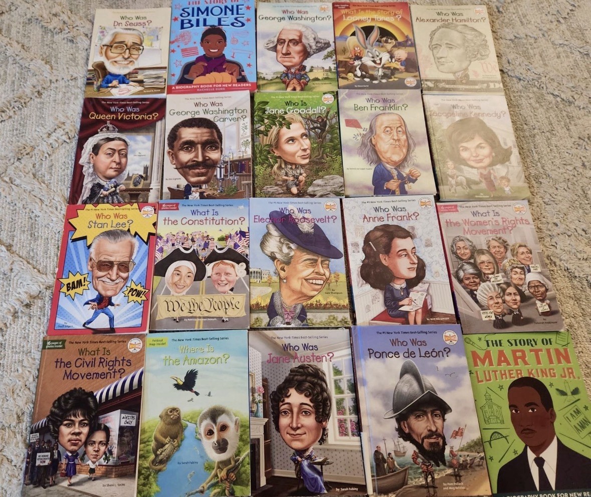 Lot of 18 Who What Where Was Books BIOGRAPHY Illustrated History Series