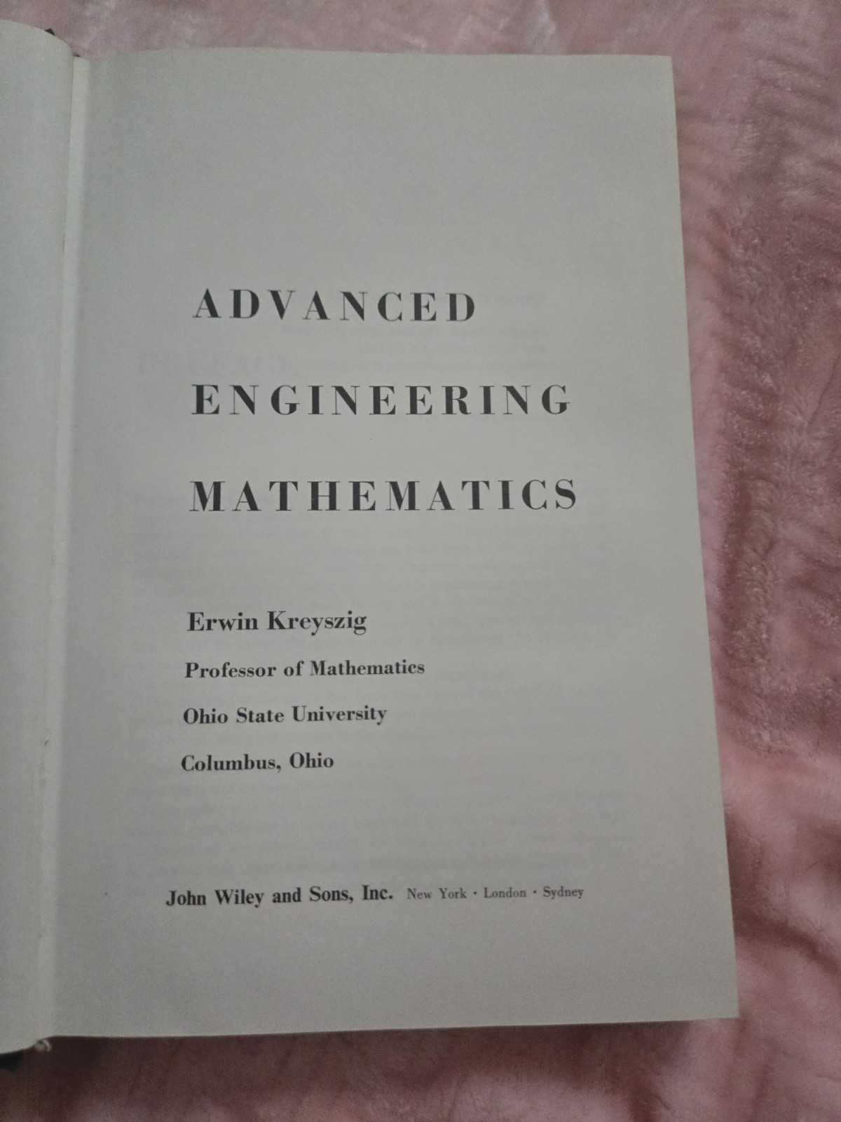 Advanced Engineering Mathematics Erwin Kreyszig 1966 7th Printing Wiley HC