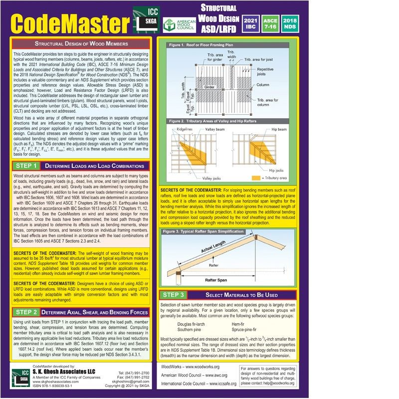 CodeMaster – Structural Wood Design ASD/LRFD (2021 IBC, ASCE 7-16, 2018 NDS)