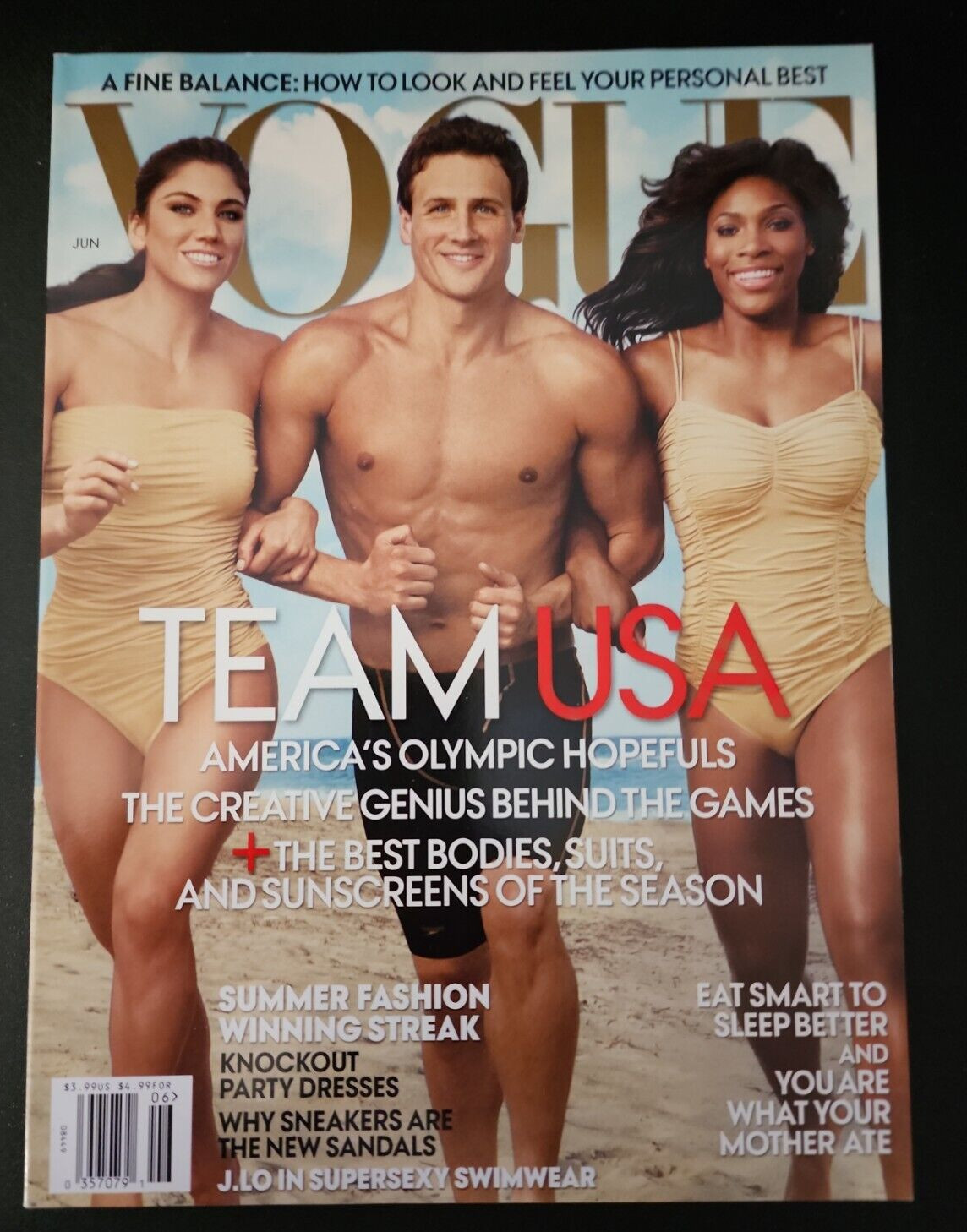 VOGUE Magazine June 2012 HOPE SOLO SERENA WILLIAMS Designer Fashion B23:922