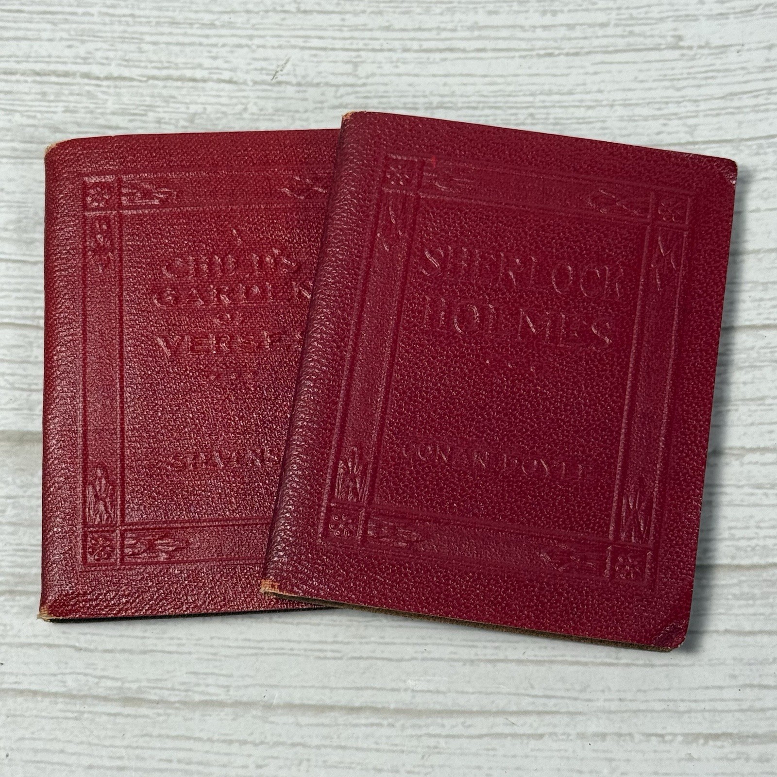 2 Little Luxart Library Mini Books: Sherlock Holmes/A Child’s Garden Verse 1920