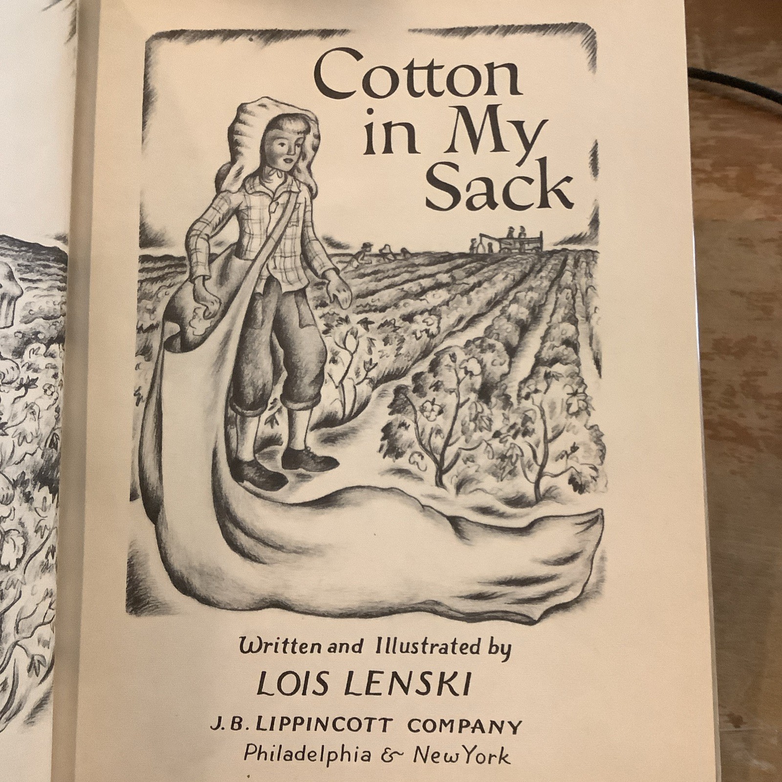Lois Lenski First Edition Cotton In My Sack Hardcover Dust Jacket 1949 Children