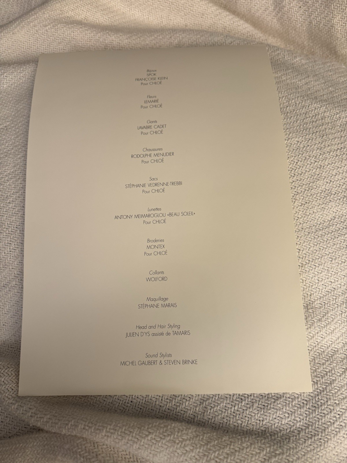 Chloe Runway Spring 1996 Written Invite Linda Evangelista Karl Lagerfeld RARE