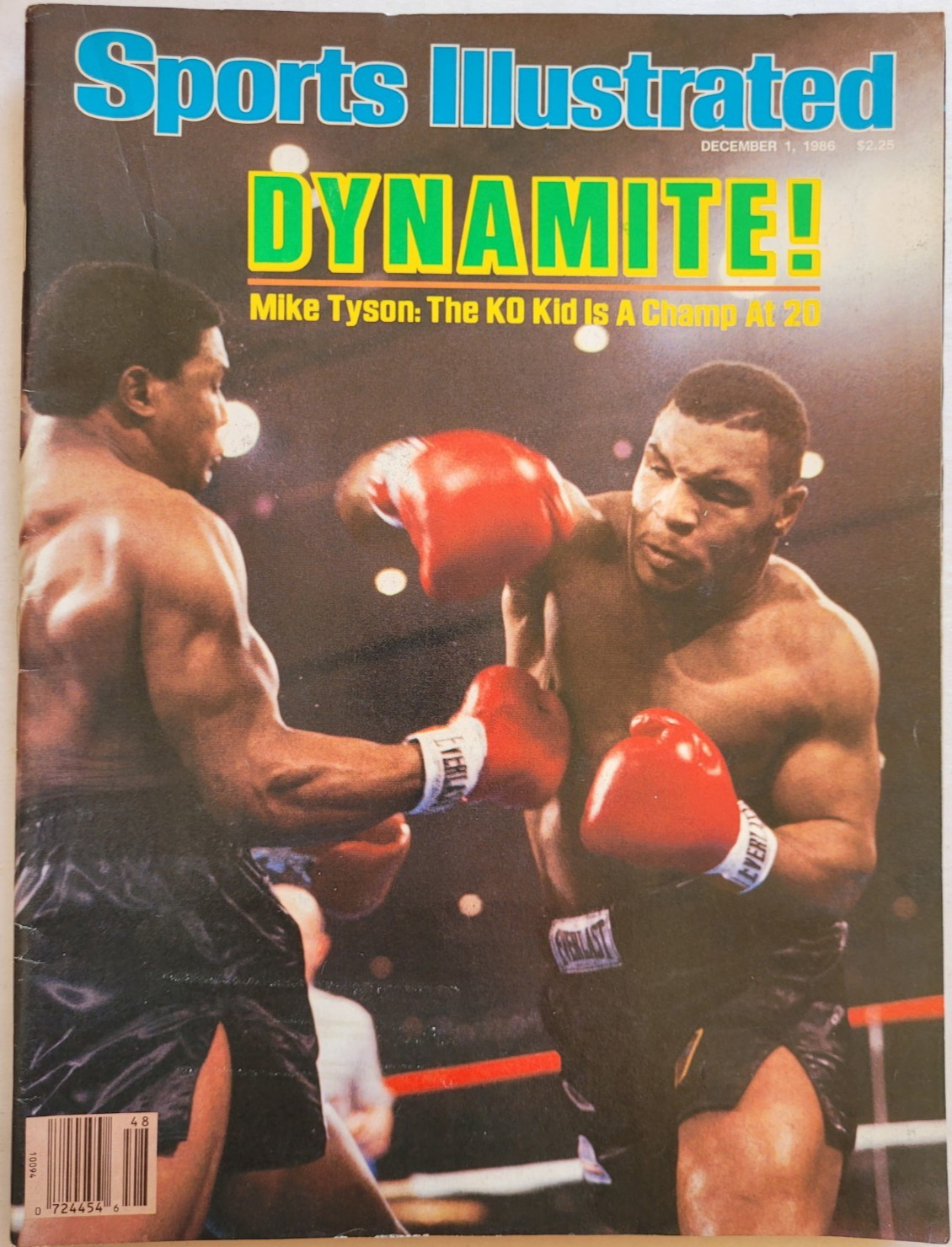 1986 MIKE TYSON DYNAMITE CHAMP AT 20 YEARS OLD 12/1 Sports Illustrated NO LABEL