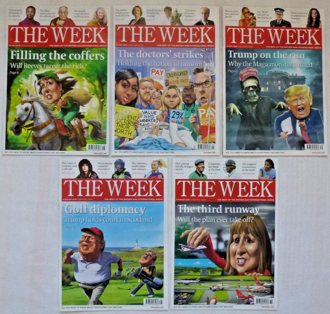 THE WEEK MAGAZINE – 5 COPIES: ISSUES 1548, 1549, 1550, 1551 & 1552 – 2025