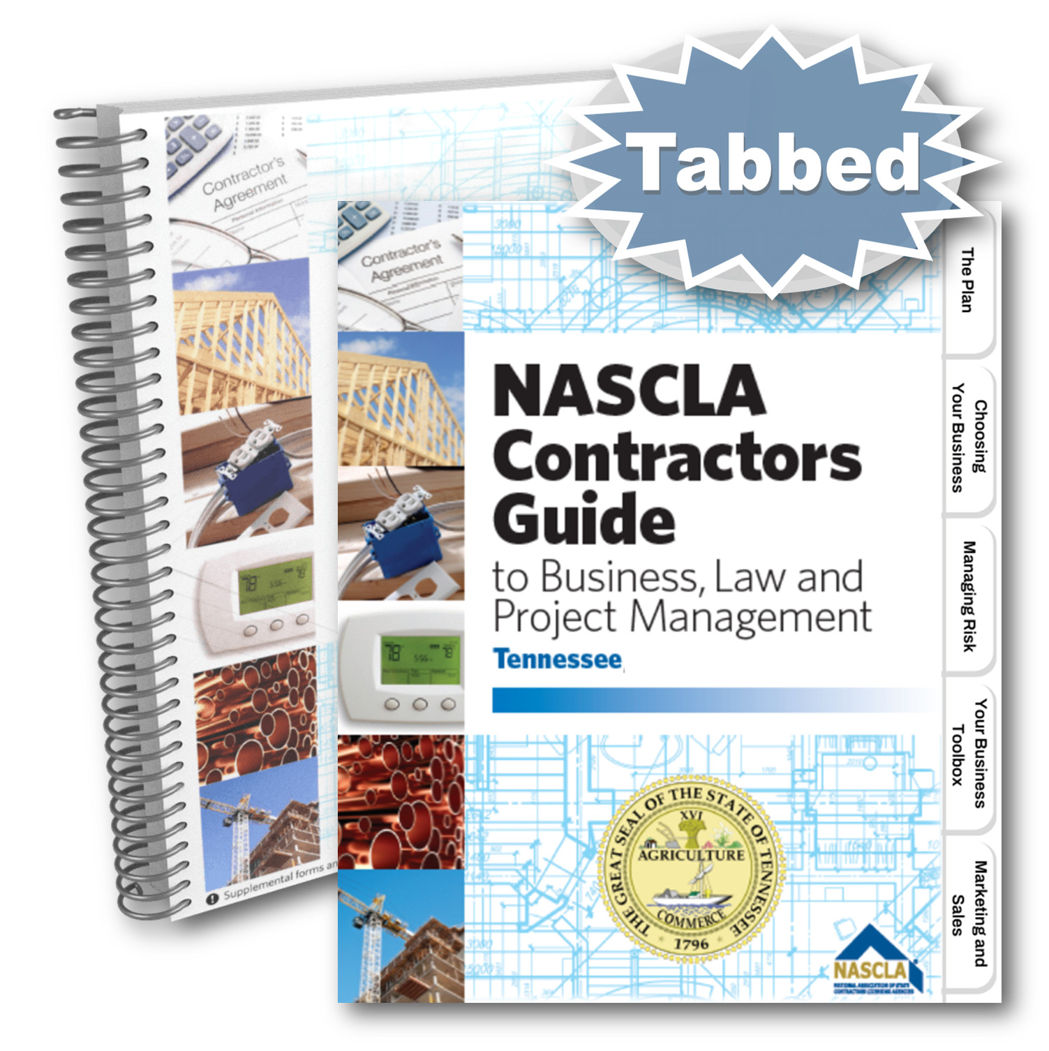 Professionally Tabbed NASCLA Tennessee 4th Ed Spiralbound Contractors Guide