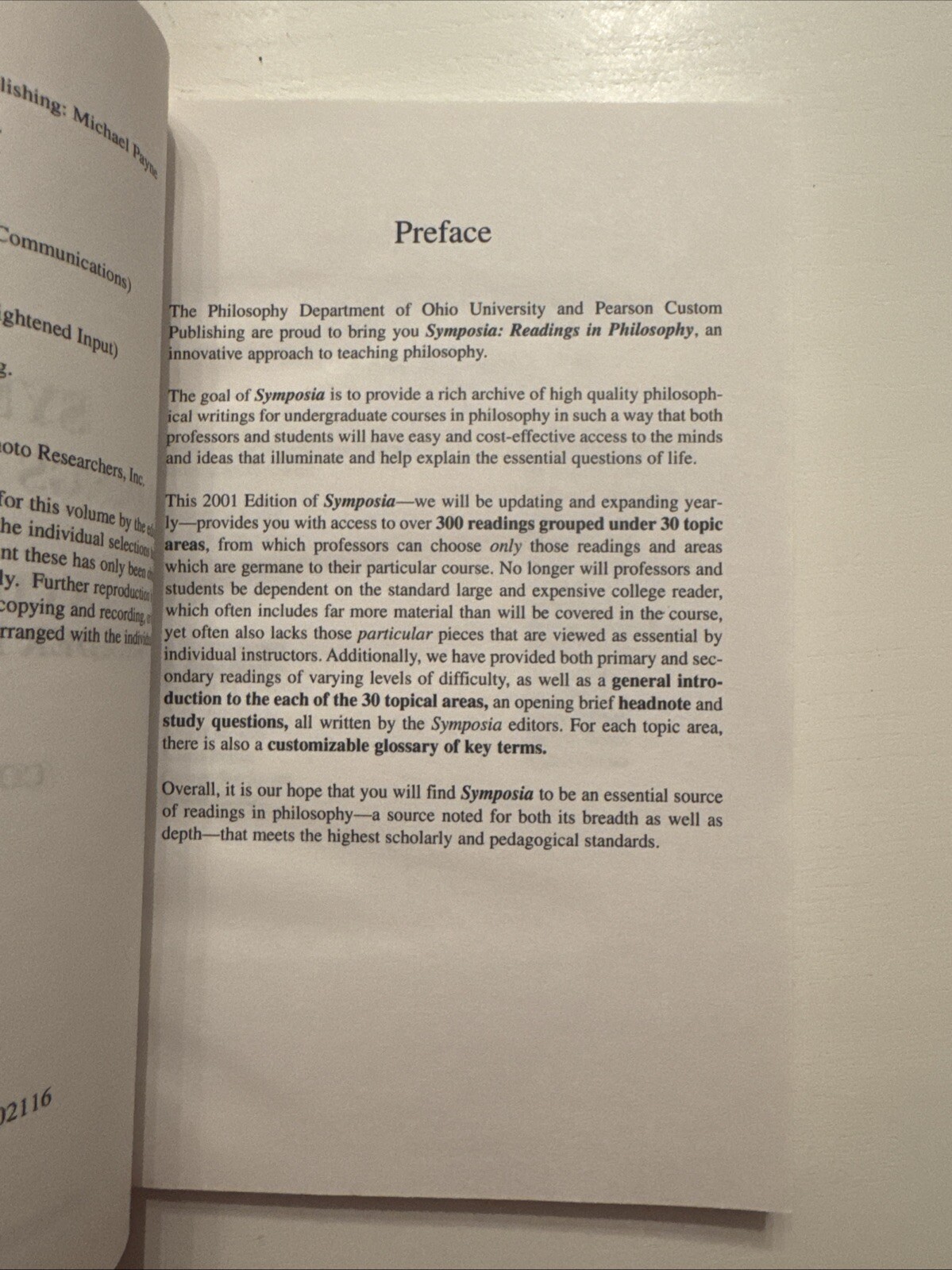 Rare, Symposia Readings In Philosophy Compiled By Ralph Baergen