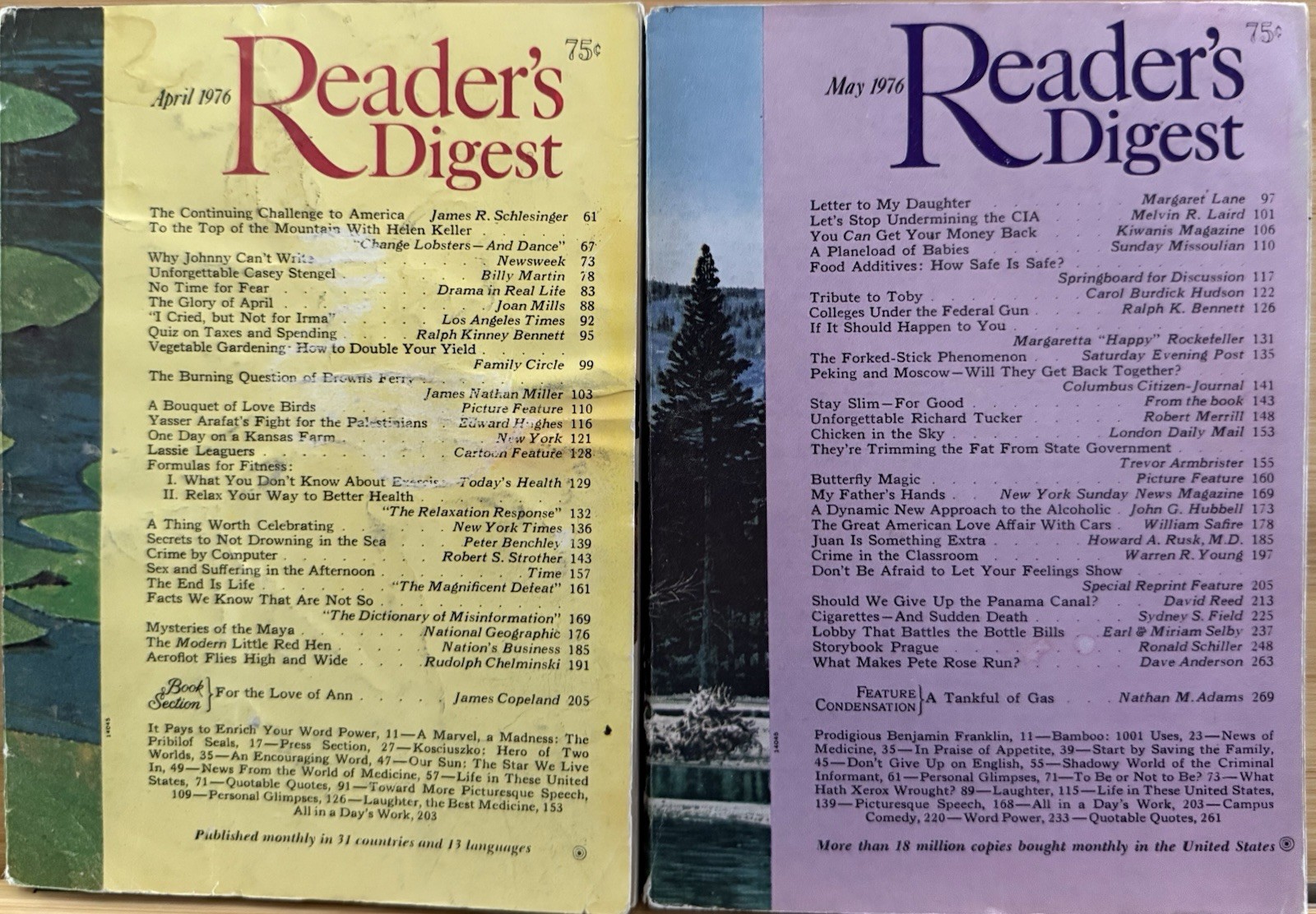1976 April May READER&rsquo;S DIGEST MAGAZINE Vintage Ageless Timeless Short Stories