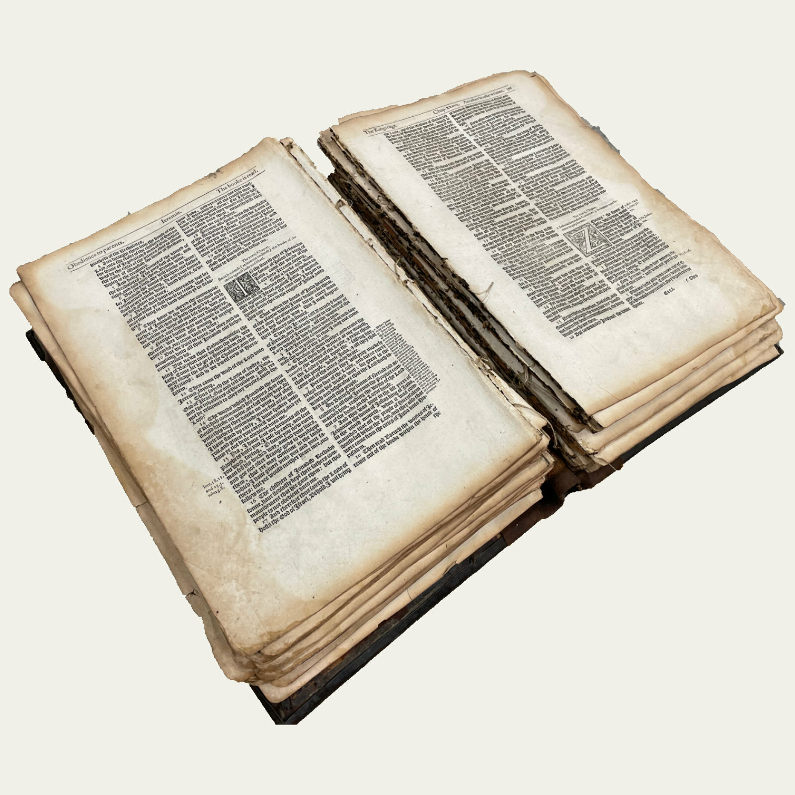 1595 Bishops&rsquo; Bible Page – An Old Testament Leaf – Select Your Passage