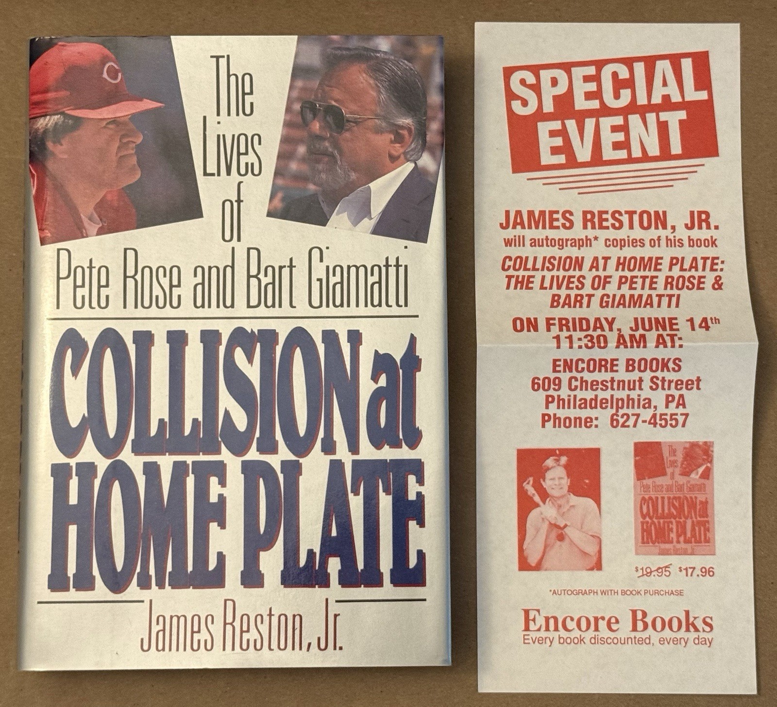 The Lives Of Pete Rose & Bart Giamatti James Reston Jr. Signed Inscribed Book