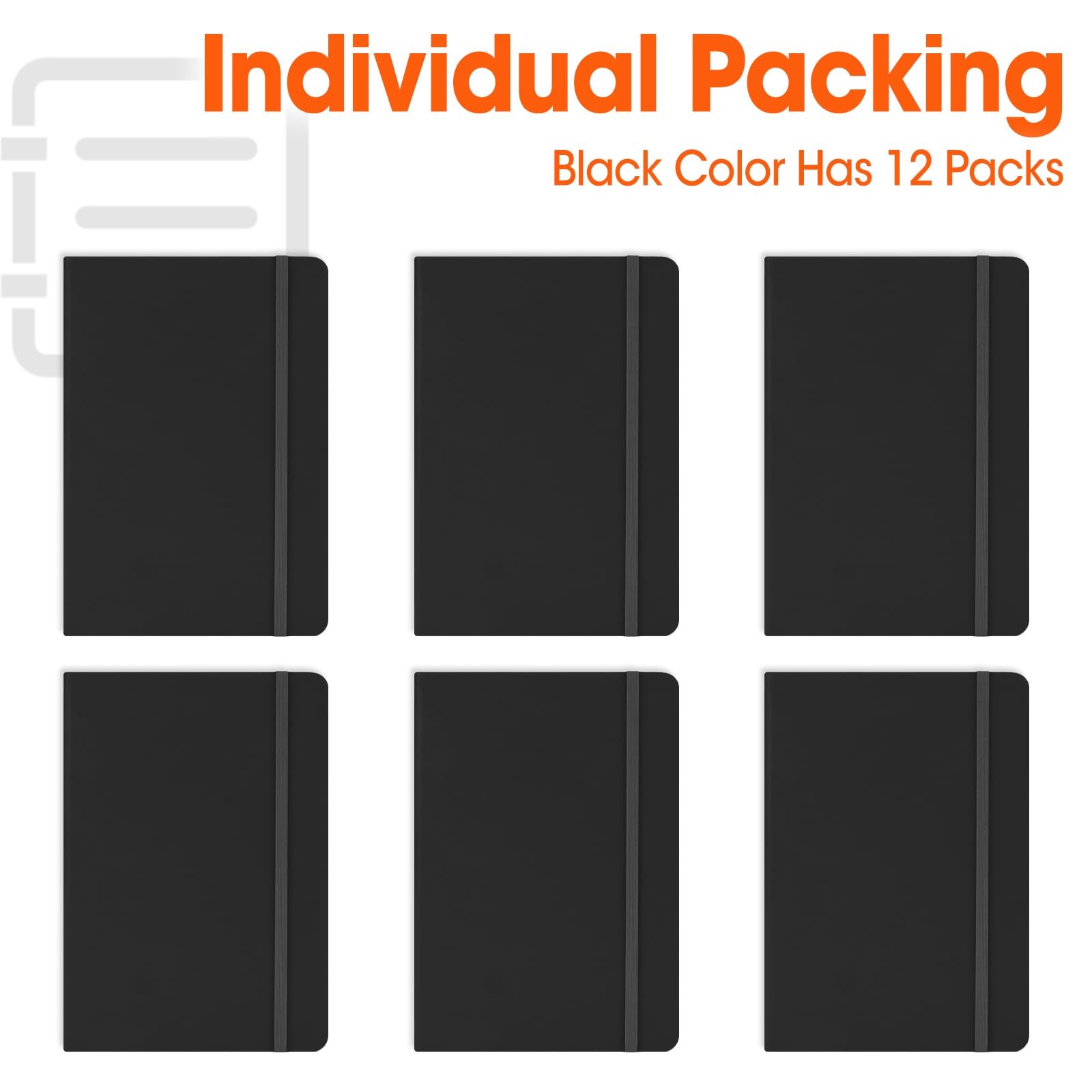 6 Pack Lined Journal Notebook for Work, 200 Pages, Medium 5.5 in x 8.3 in, A5…