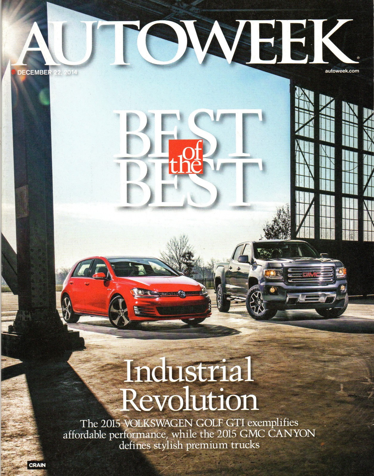 Autoweek Dec. 22 2014 2015 Volkswagen Golf GTI GMC Canyon Jaguar F-Type R Coupe