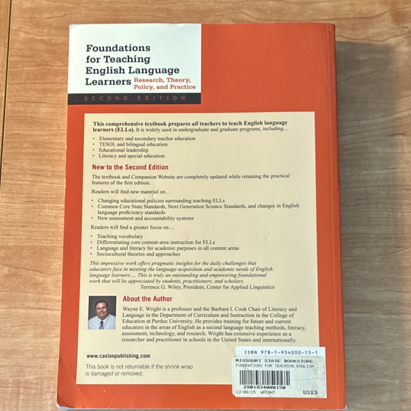 Wayne E. Wright Foundations for Teaching English Language Learners 2e PB