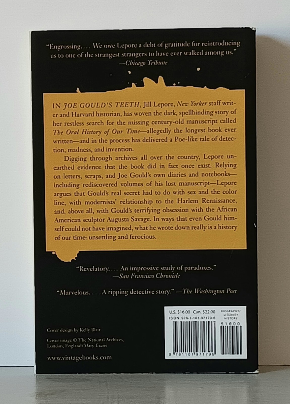Jill Lepore: Joe Gould&rsquo;s Teeth (2017) 1st Vintage Books Edition Paperback
