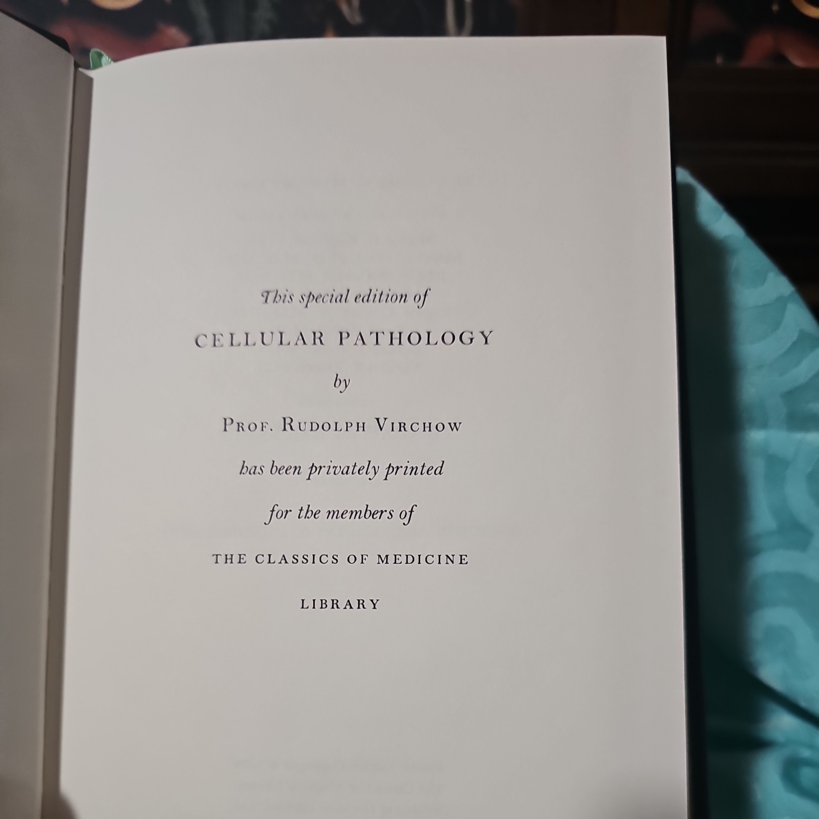 Classics Of Medicine Library Cellular Pathology – Virchow, Numbered