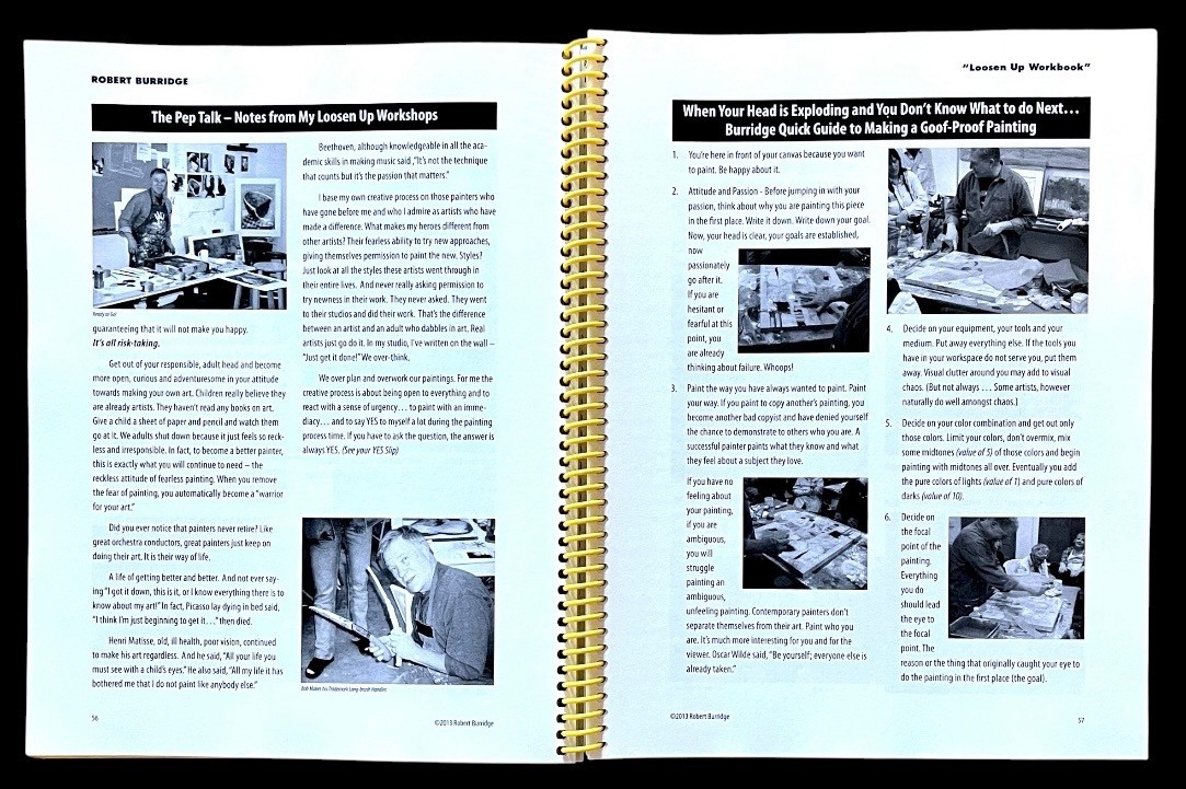 LOOSEN UP ~ ROBERT BURRIDGE&rsquo;S WORKBOOK & STUDIO NOTES ~ PB/Spiral binding ~ VG