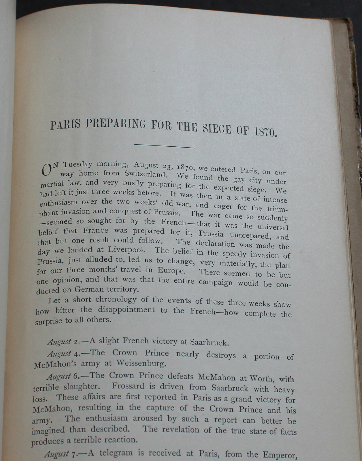 Rare Antique Old Observations Army Correspondent Paris Siege 1879 Military
