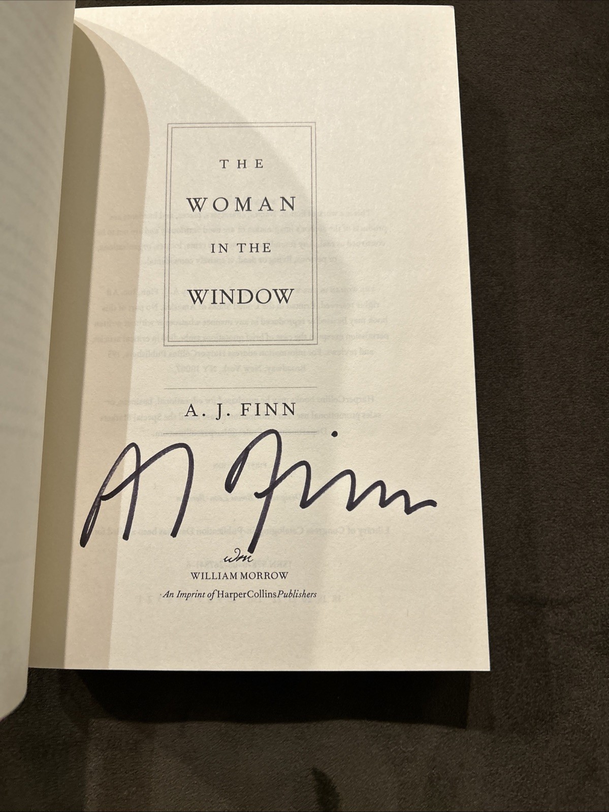 RARE signed advanced reader Copy Paperback A.J. Finn-The Woman in the Window ARC