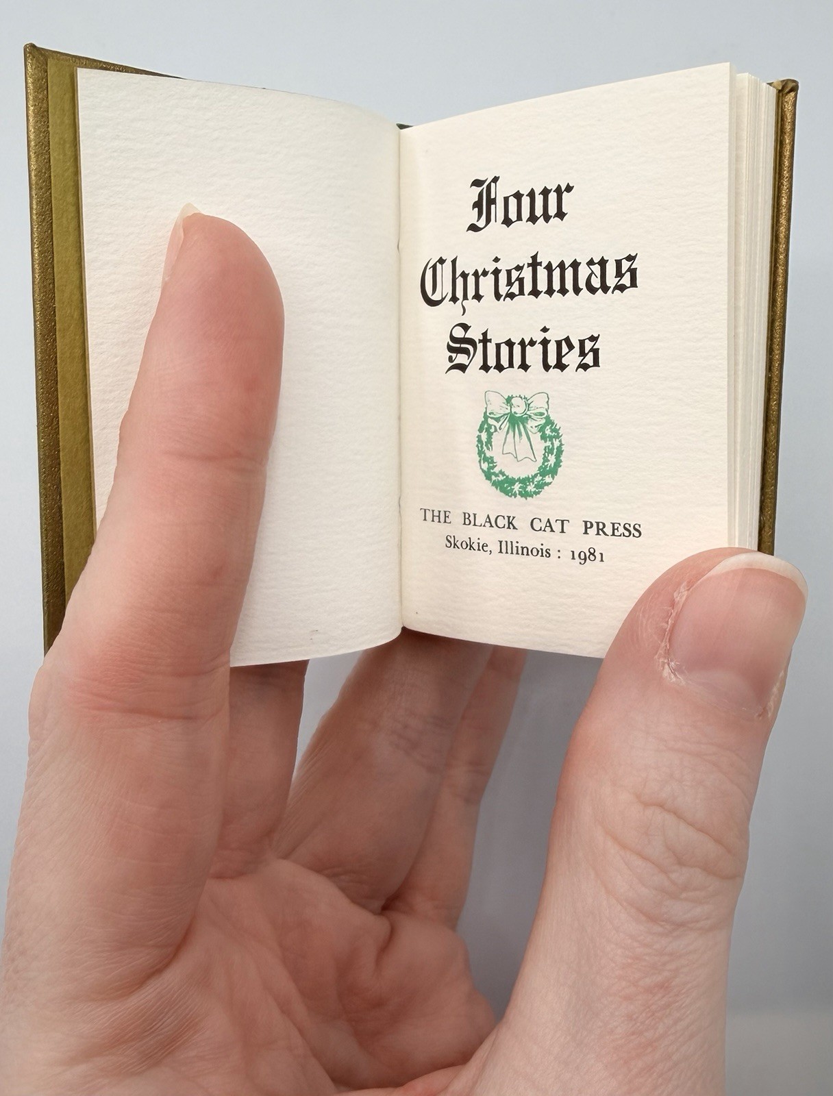 Four Christmas Stories – Black Cat Press, 1981 – 2.75” Miniature Book – Rare
