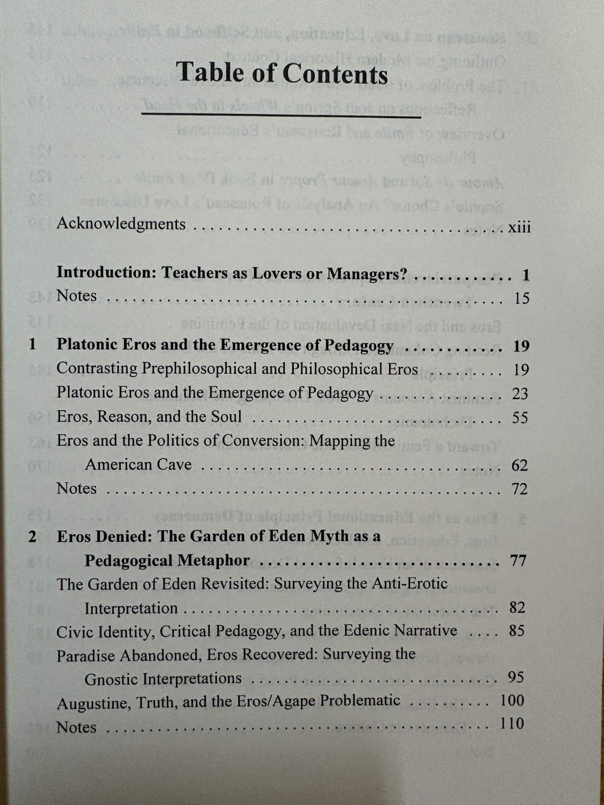 Eros as the Educational Principle of Democracy by Kerry Burch (pb 2000)