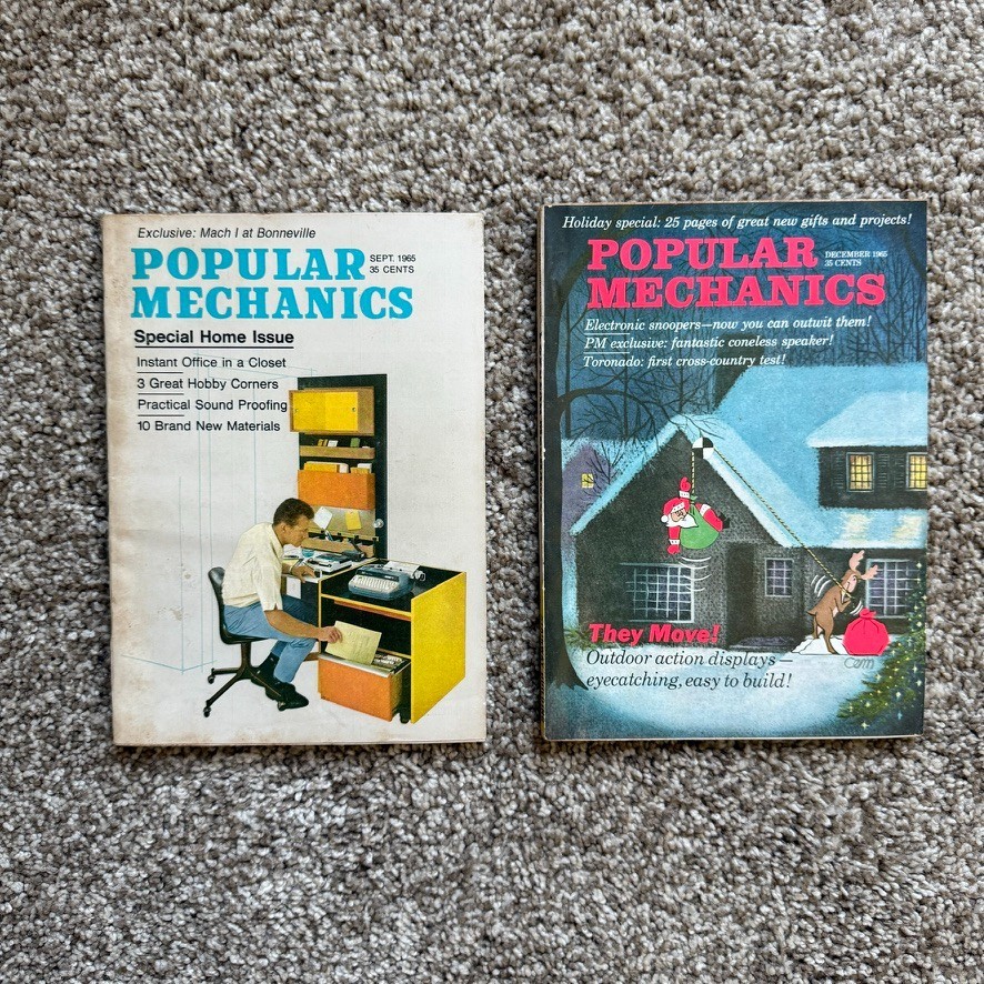 VTG Popular Mechanics Magazine 1965 2 issues Sept Dec