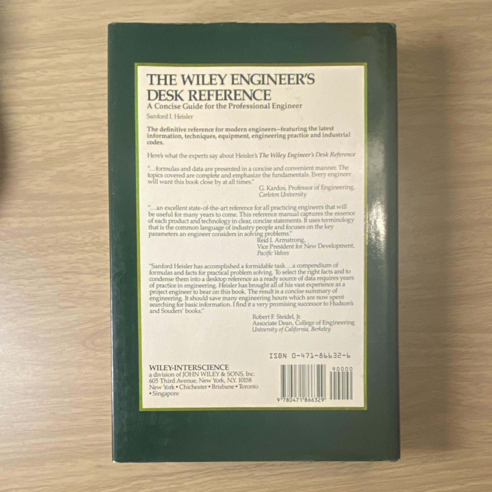 John Wiley The Wiley Engineer&rsquo;s Desk Reference by Sanford Heisler, Hardcover
