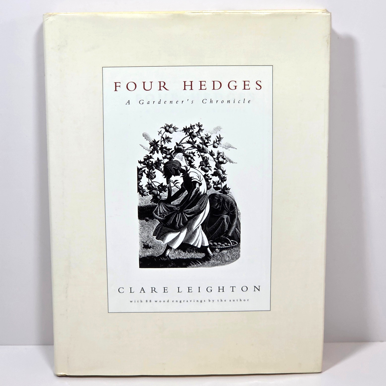 Four Hedges Clare Leighton Vtg 1992 HCDJ Gardening Memoir Illus Wood Engravings