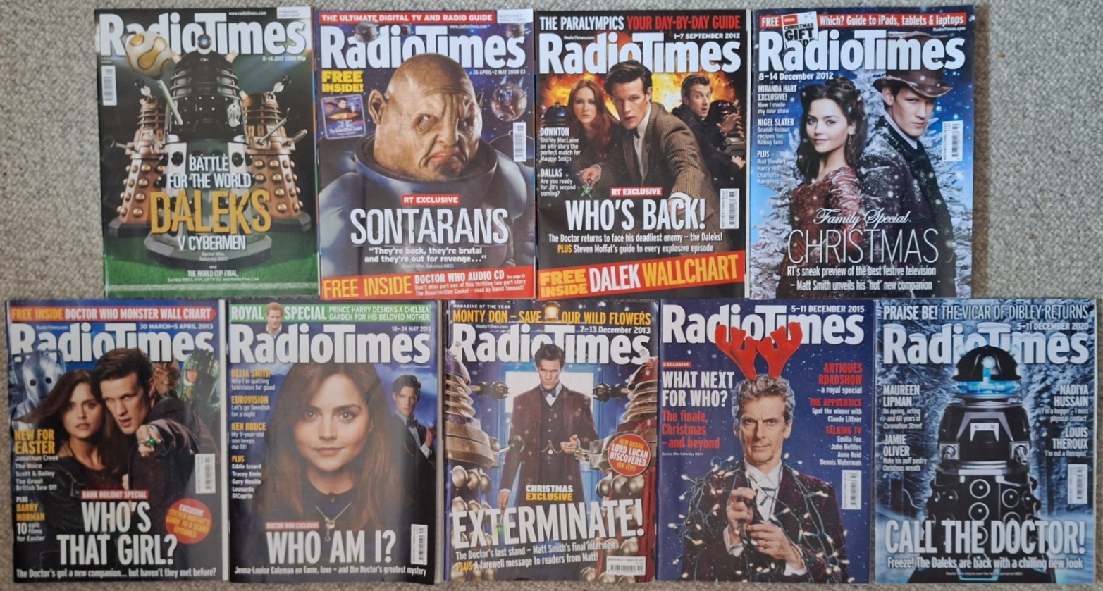 Radio Times Lot of 9 different issues Doctor Who covers EXCELLENT CONDITION
